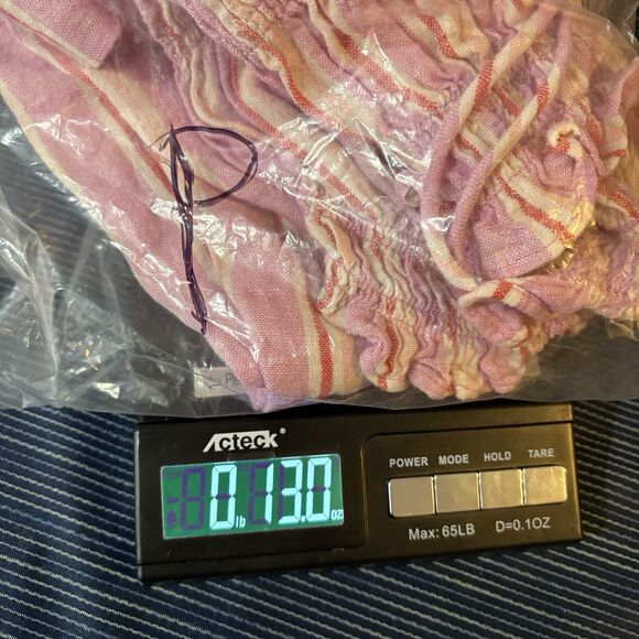 Universal Thread Dress Womens L Petal Pink Striped Smocked Linen Blend Sundress - Picture 12 of 12